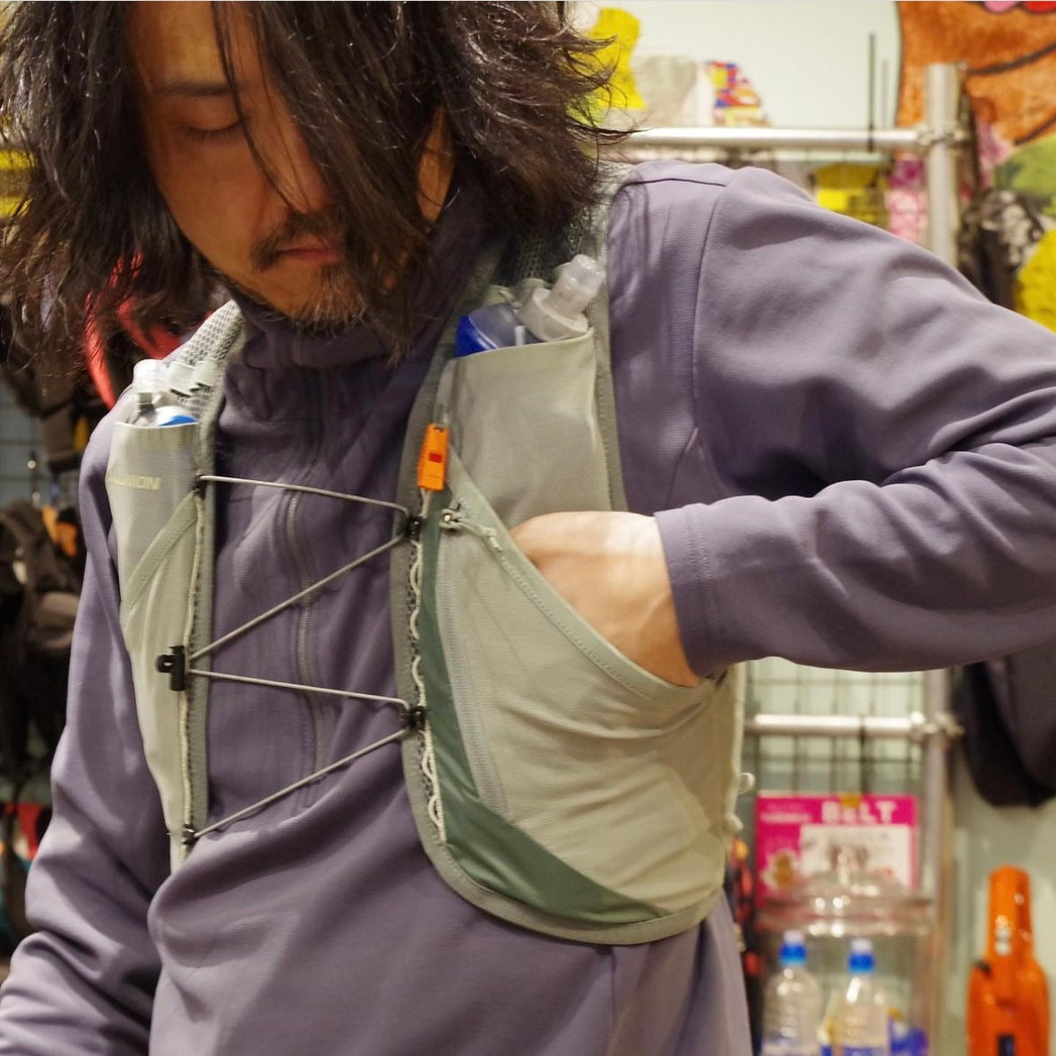 【2024春夏】SALOMON/サロモン ACTIVE SKIN 4 SET/アクティブ スキン4(ユニセックス/フラスク付)