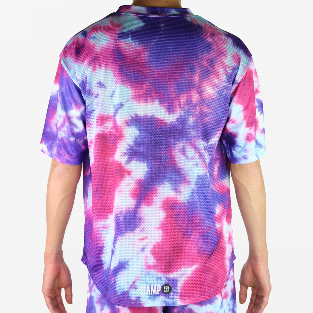 【30% OFF】2025冬 STAMP/スタンプ(ユニセックス)  WIDE TEE "DEJAVU TIE DYE BLACK/PINK"(Mサイズ/大阪店)