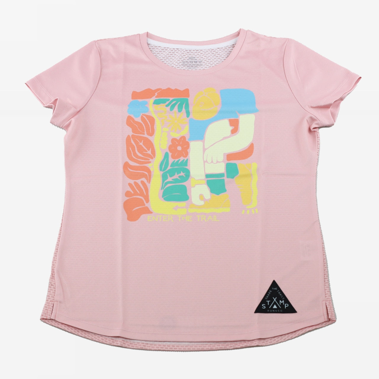 【30% OFF】【2024.秋】STAMP/スタンプ GRAPHIC WOMENS RUN TEE  "ENTER THE TRAIL-PINK-" (ウィメンズ/名古屋/Mのみ)