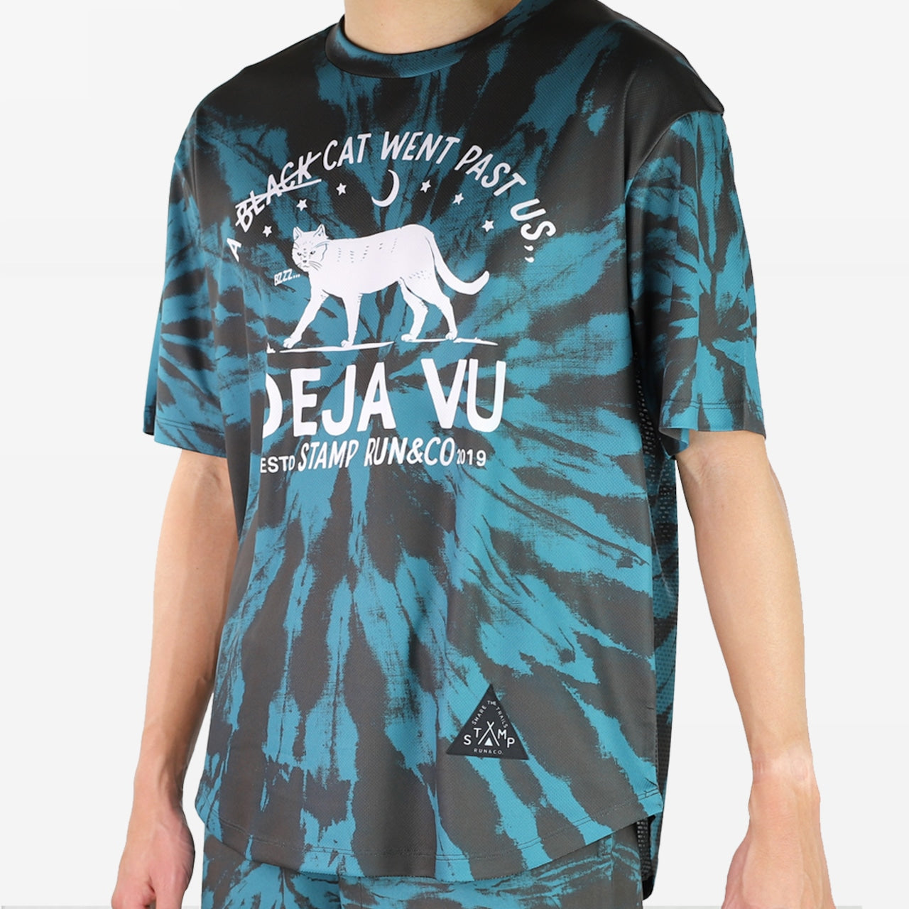 【2025冬】STAMP/スタンプ WIDE TEE "DEJAVU TIE DYE BLACK/GREEN"(ユニセックス)