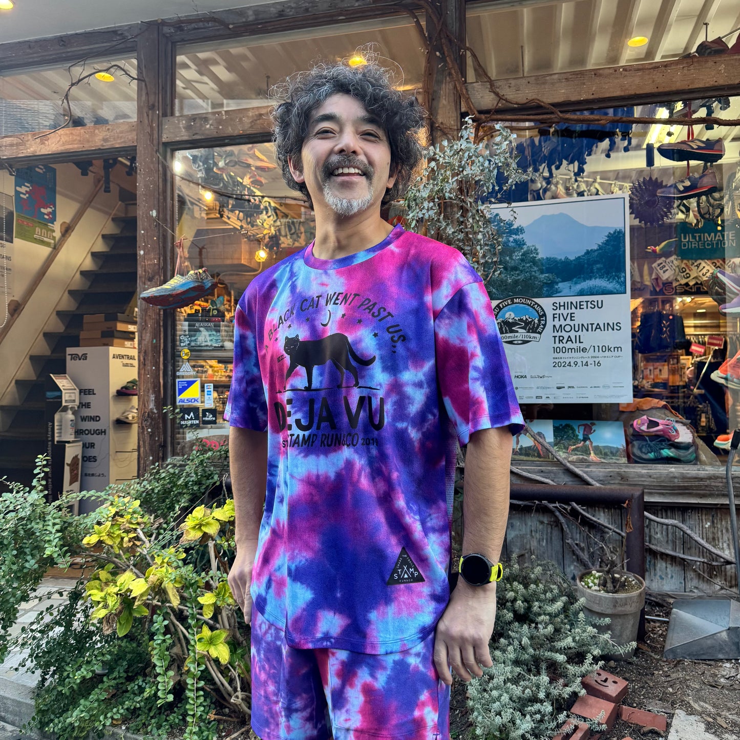 【30% OFF】2025冬 STAMP/スタンプ(ユニセックス)  WIDE TEE "DEJAVU TIE DYE BLACK/PINK"(Mサイズ/大阪店)