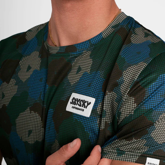 【2025秋冬】SAYSKY/セイスカイ(メンズ)Flower Combat T-shirt - Blue Aop(大阪店のみ)