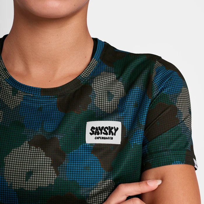 【2025秋冬】SAYSKY/セイスカイ(ウィメンズ) Flower Combat T-shirt- Blue Aop(大阪店のみ)