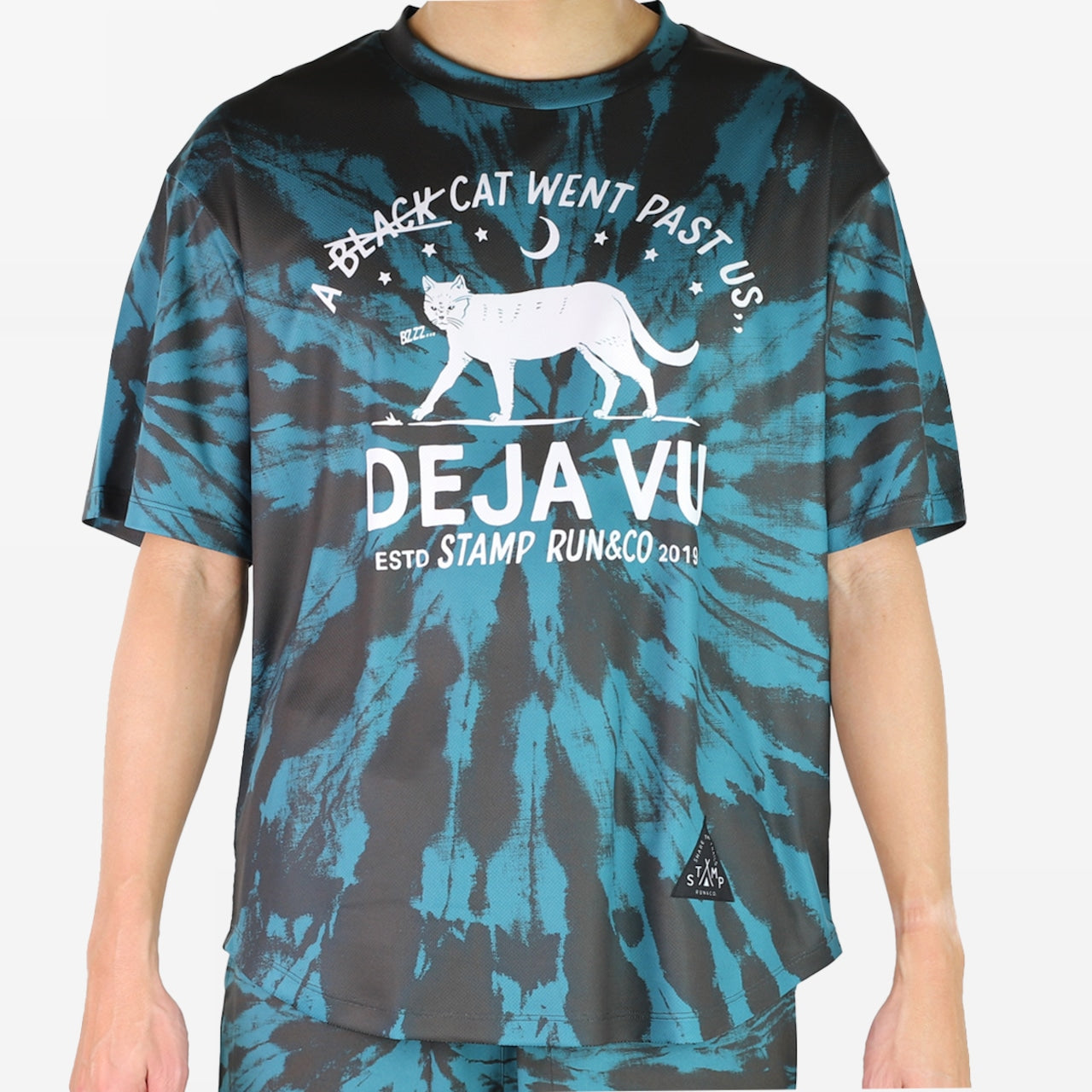 【2025冬】STAMP/スタンプ WIDE TEE "DEJAVU TIE DYE BLACK/GREEN"(ユニセックス)