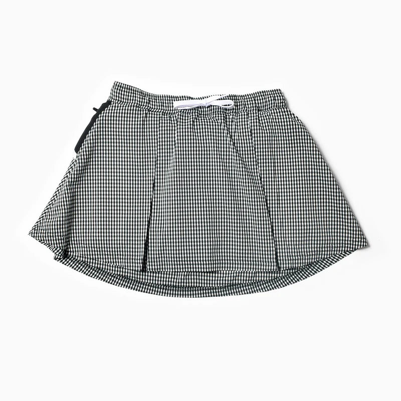 【2025 夏】MMA/マウンテンマーシャルアーツ Women's Front Pleats Run Skirt（Black Check）【名古屋店のみ】