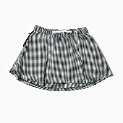 【2025 夏】MMA/マウンテンマーシャルアーツ Women's Front Pleats Run Skirt（Black Check）【名古屋店のみ】