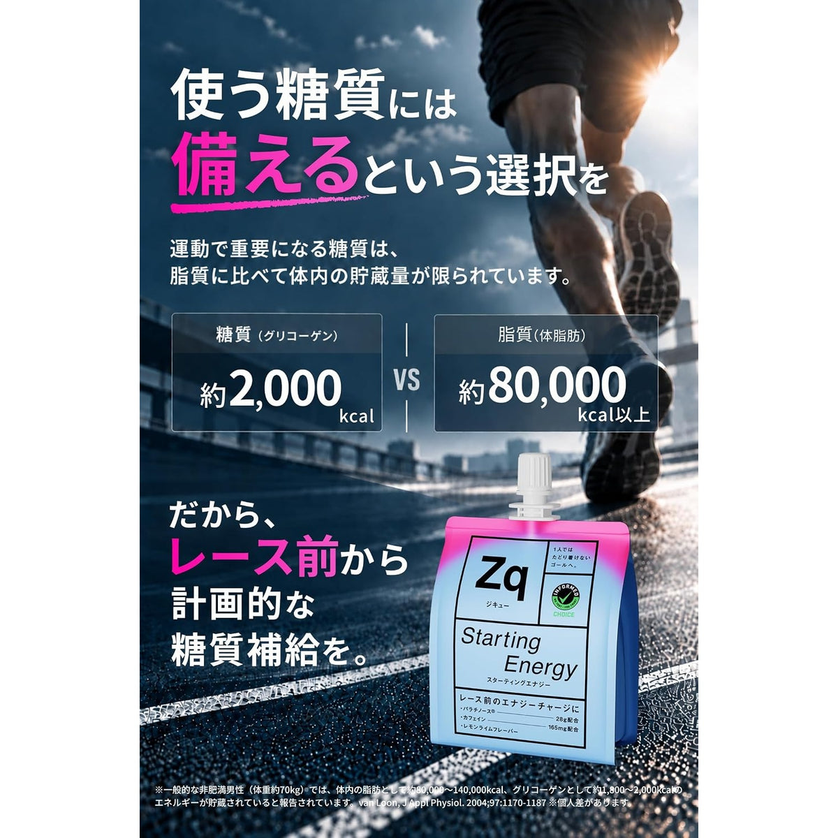 三井精糖DM パラチノース　 Zq / ジキュー  Starting Energy  / スターティングエナジー（レース直前）