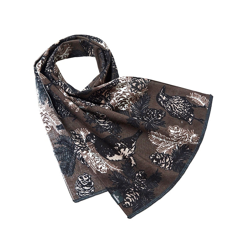 CHAORAS / チャオラス スポーツてぬぐい （ライチョウ＆ホシガラス セピア）