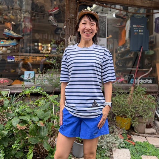 【2025秋冬】STAMP/スタンプ WIDE TEE "WHITE / NAVY BORDER" （ユニセックス）