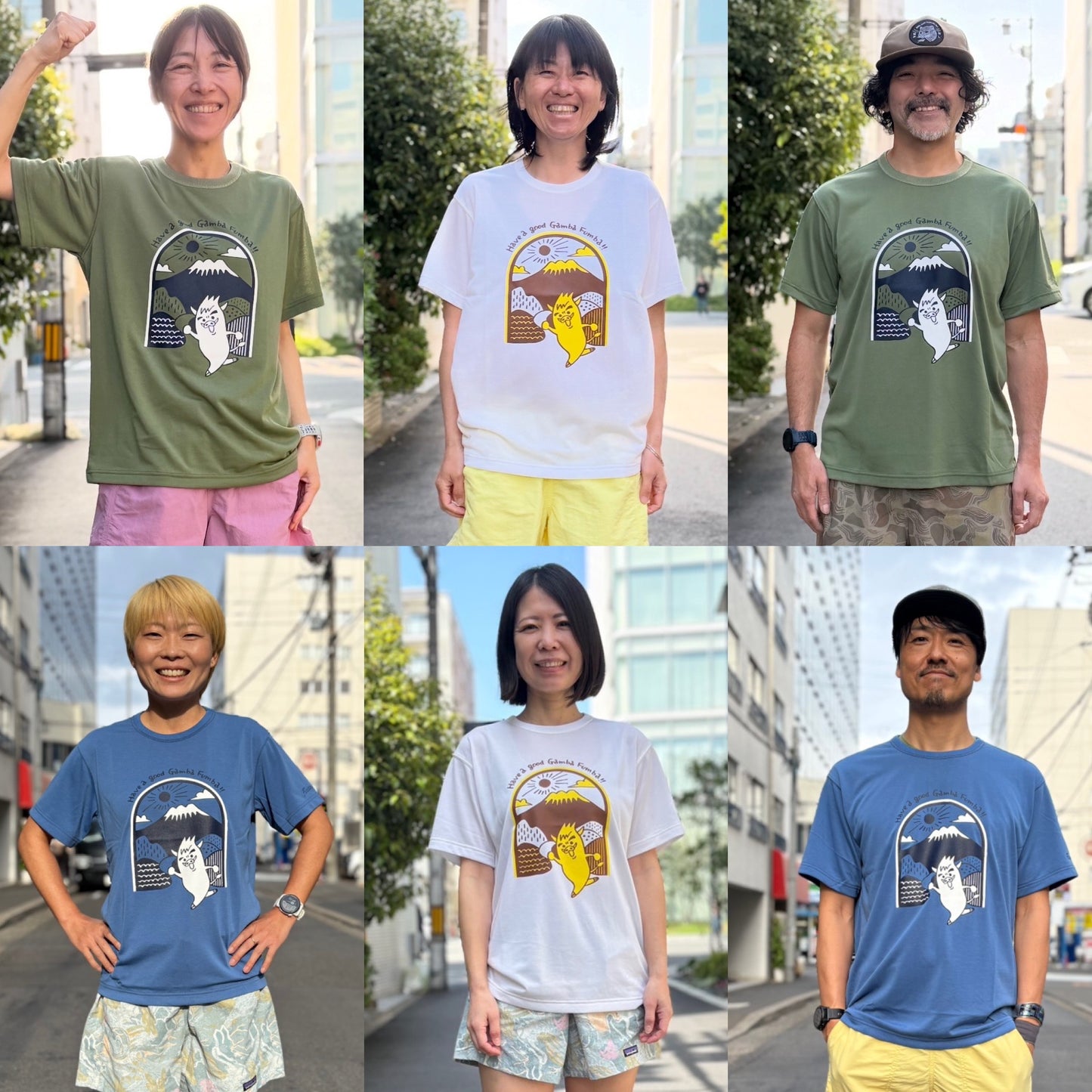 【限定販売】finetrack/ ファイントラック にほんのいろTシャツ 『 FUJI×ガンバフンバくん』（ユニセックス）