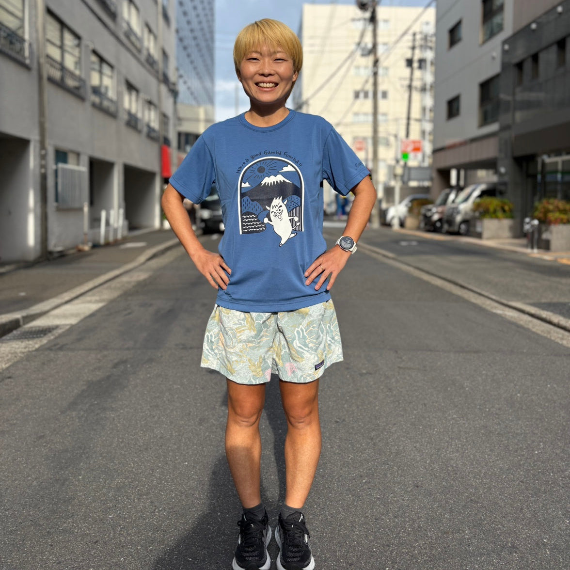【限定販売】finetrack/ ファイントラック にほんのいろTシャツ 『 FUJI×ガンバフンバくん』（ユニセックス）