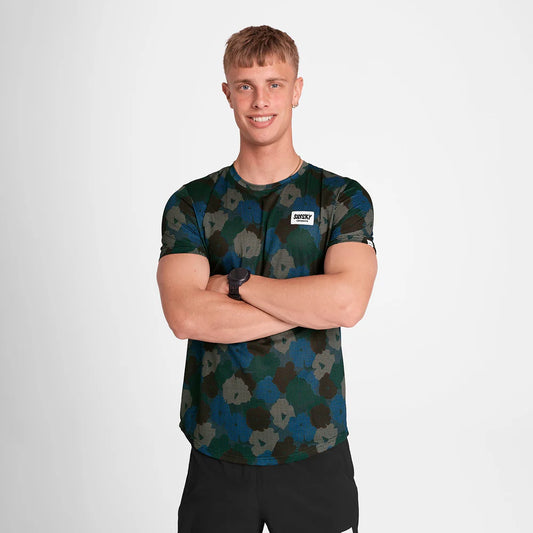 【2025秋冬】SAYSKY/セイスカイ（メンズ）Flower Combat T-shirt - Blue Aop（大阪店のみ）