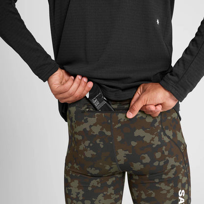 【2025秋冬】SAYSKY/セイスカイ（メンズ） ランニングタイツ Camo Combat+ Short Tights 9inch - Brown Aop（大阪店のみ）